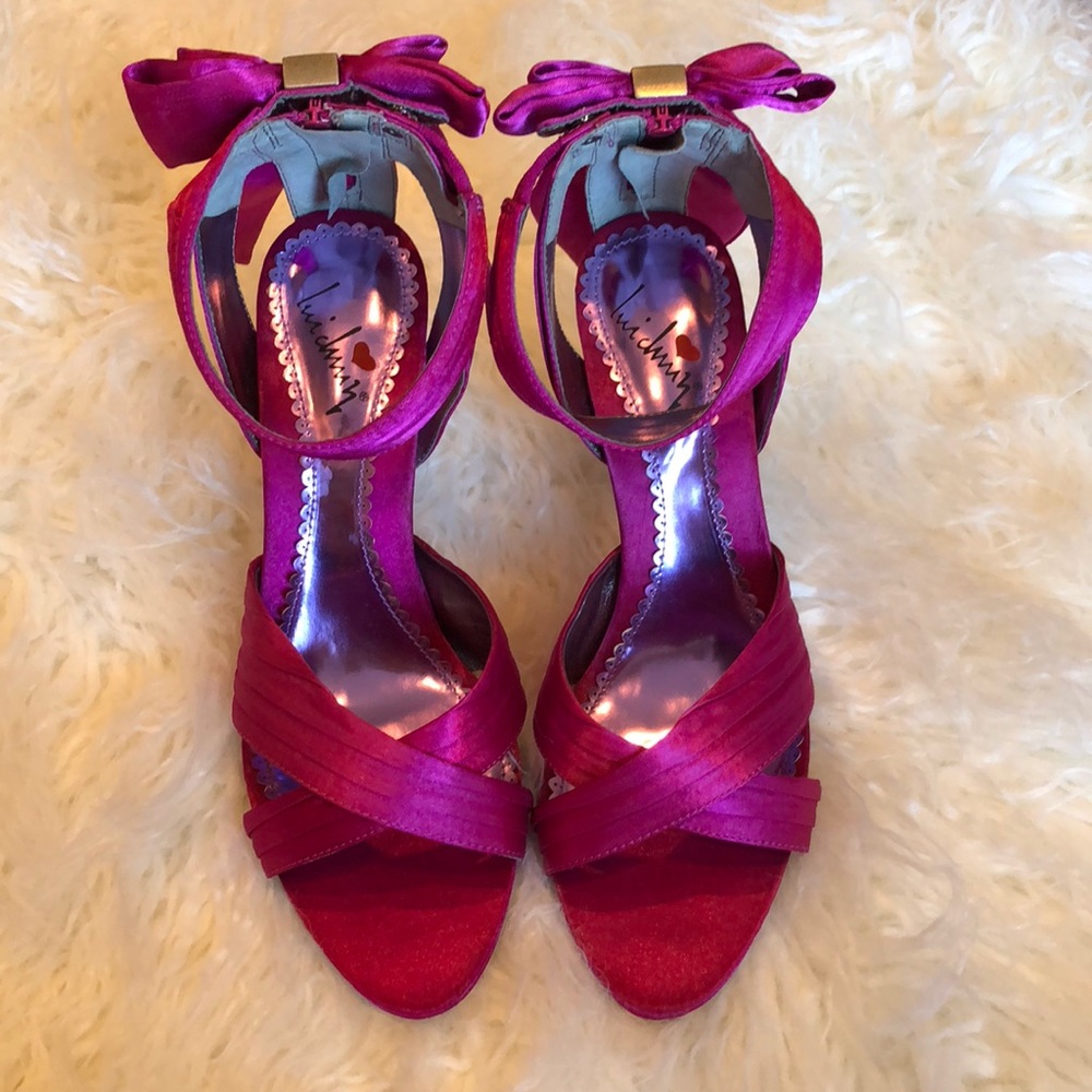 Fuchsia Luichiny Heels with Heart and Bow
